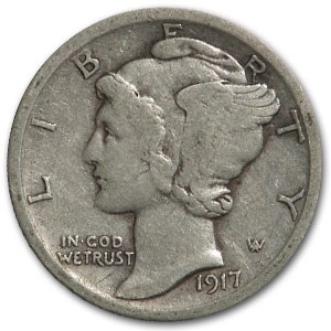 1917 Mercury Dime VF 1917 Mercury Dime VF